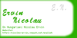 ervin nicolau business card